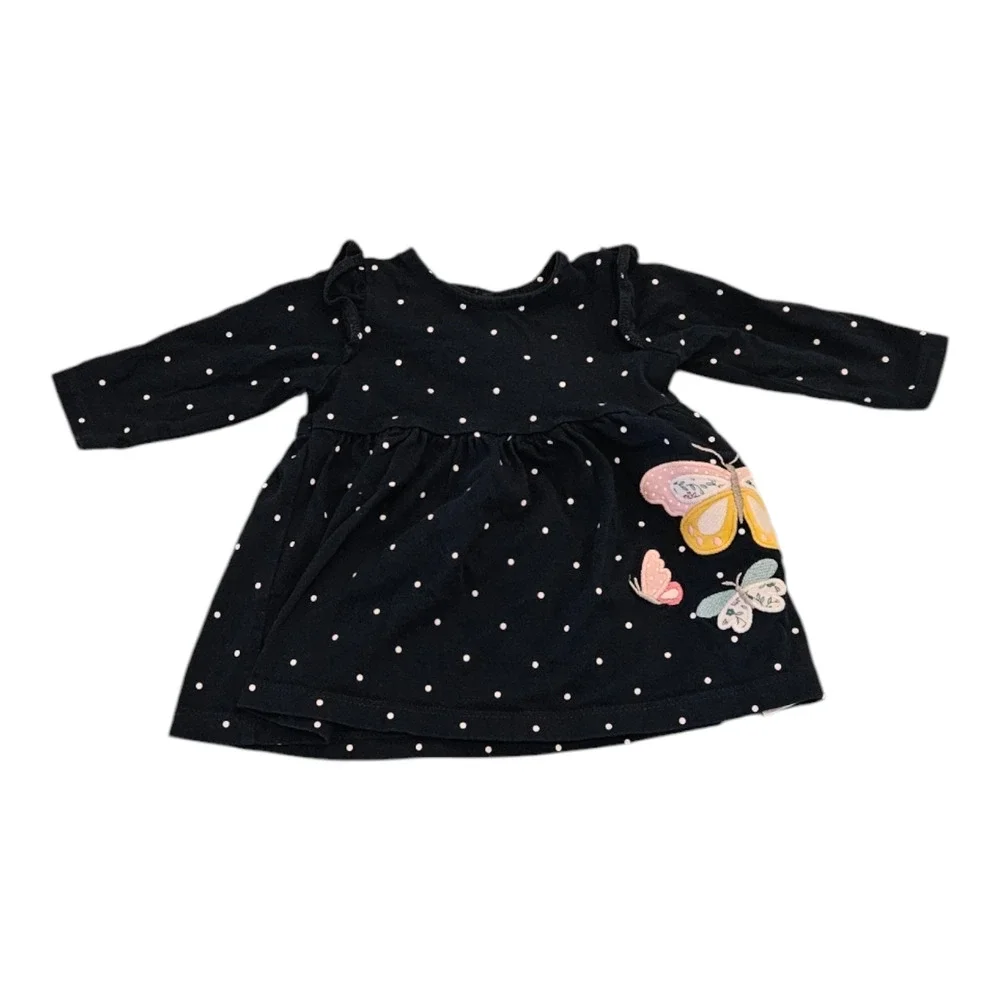 Carter's Kids Size 3M Blue Polka Dot Long Sleeve Snap Closure Shirt